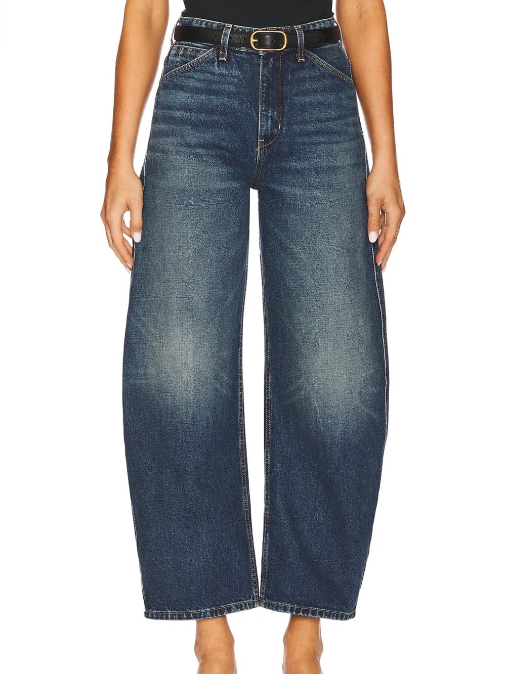 Nili Lotan Otis High Rise Barrel Leg Denim Jean in Simon Wash Size 25